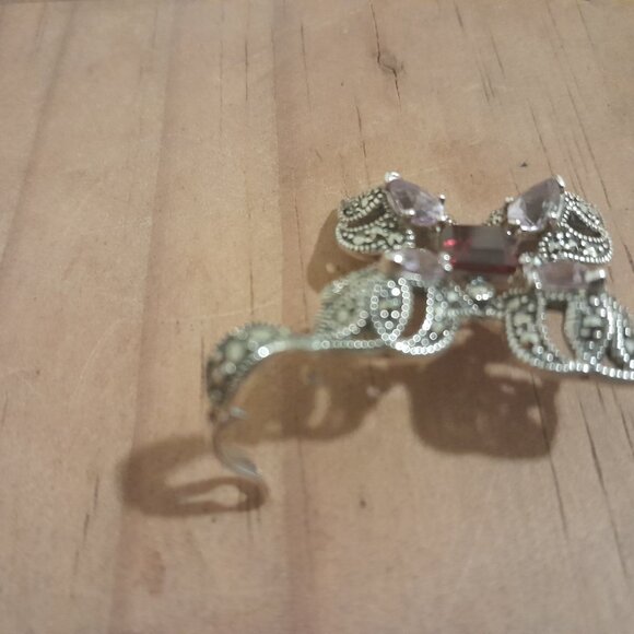 Marcasite and Gems Pendant Charm Necklace: Gorgeous and Unique! - Picture 8 of 10